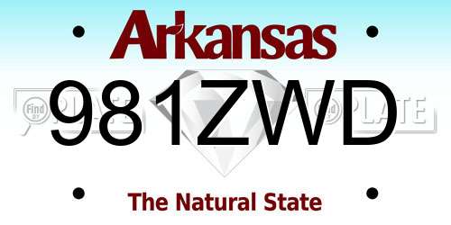981ZWD Arkansas License Plate