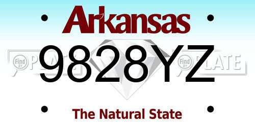 9828YZ Arkansas License Plate
