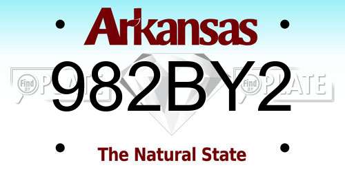 982BY2 Arkansas License Plate