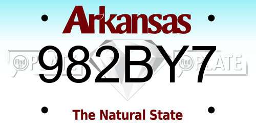982BY7 Arkansas License Plate