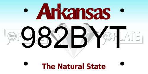 982BYT Arkansas License Plate