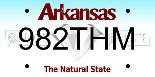 982THM Arkansas License Plate