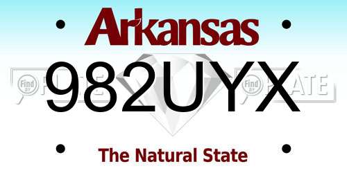 982UYX Arkansas License Plate