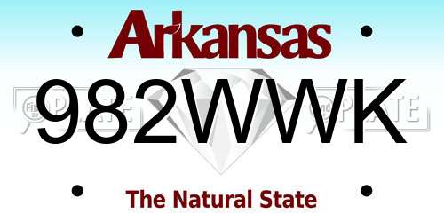 982WWK Arkansas License Plate