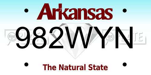 982WYN Arkansas License Plate