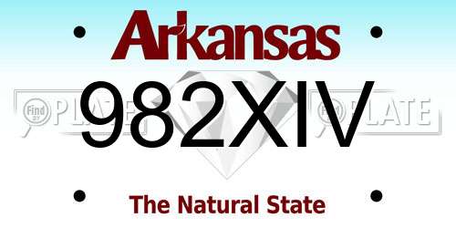 982XIV Arkansas License Plate
