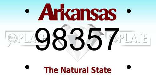 98357 Arkansas License Plate
