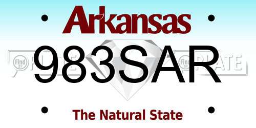 983SAR Arkansas License Plate