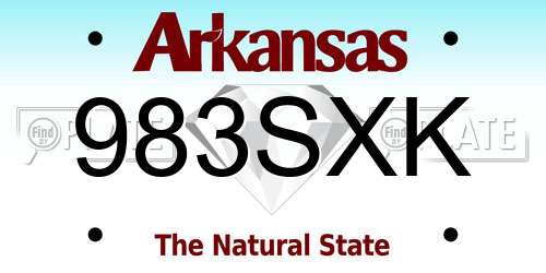 983SXK Arkansas License Plate