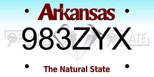 983ZYX Arkansas License Plate