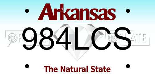 984LCS Arkansas License Plate