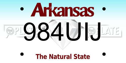 984UIJ Arkansas License Plate