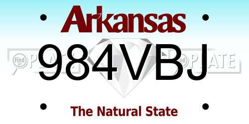 984VBJ Arkansas License Plate
