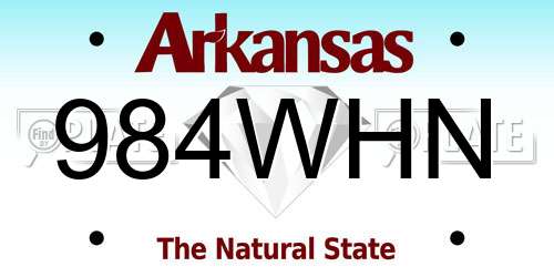 984WHN Arkansas License Plate