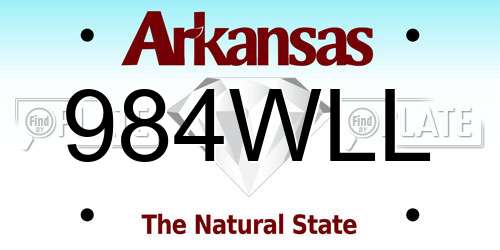 984WLL Arkansas License Plate