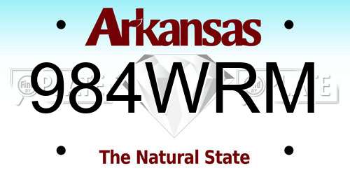 984WRM Arkansas License Plate