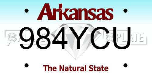 984YCU Arkansas License Plate