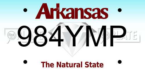 984YMP Arkansas License Plate