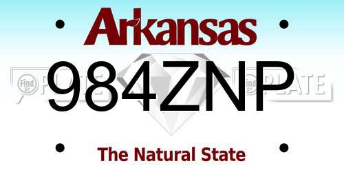 984ZNP Arkansas License Plate
