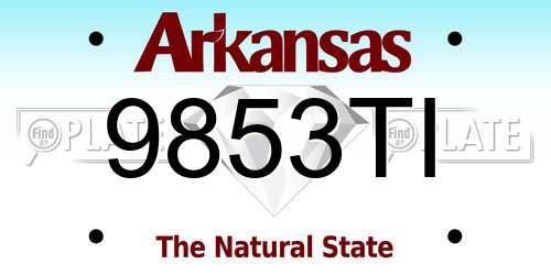 9853TI Arkansas License Plate