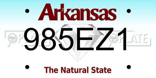 985EZ1 Arkansas License Plate