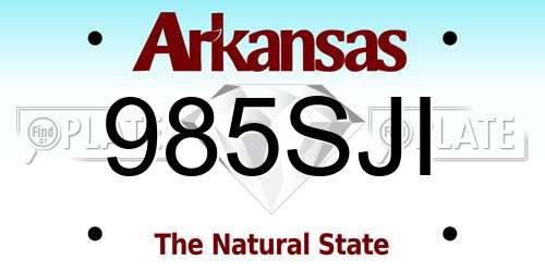 985SJI Arkansas License Plate