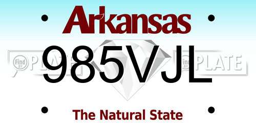 985VJL Arkansas License Plate