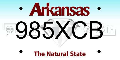 985XCB Arkansas License Plate