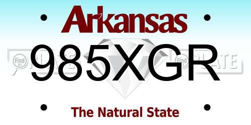 985XGR Arkansas License Plate