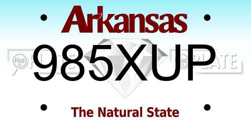 985XUP Arkansas License Plate