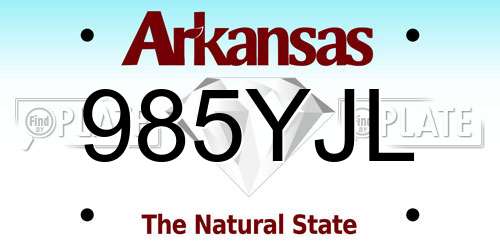 985YJL Arkansas License Plate