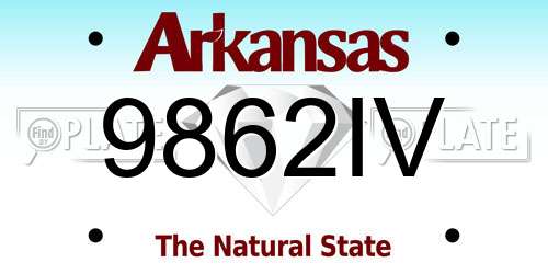 9862IV Arkansas License Plate