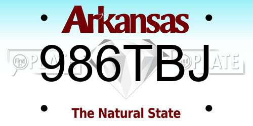 986TBJ Arkansas License Plate