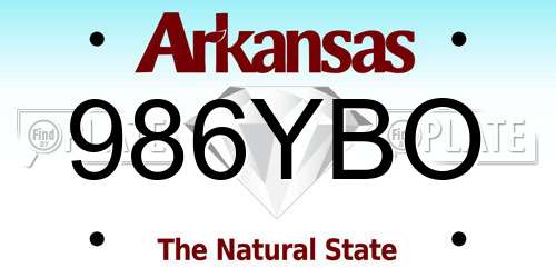 986YBO Arkansas License Plate