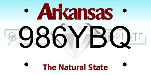 986YBQ Arkansas License Plate