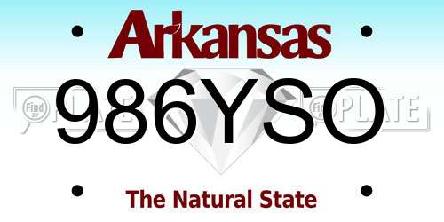 986YSO Arkansas License Plate