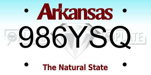 986YSQ Arkansas License Plate