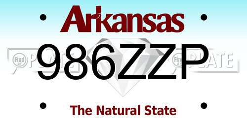 986ZZP Arkansas License Plate