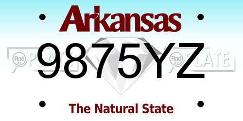 9875YZ Arkansas License Plate
