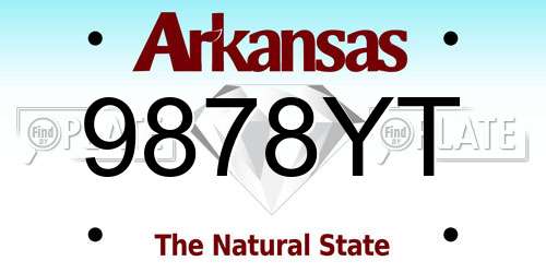 9878YT Arkansas License Plate