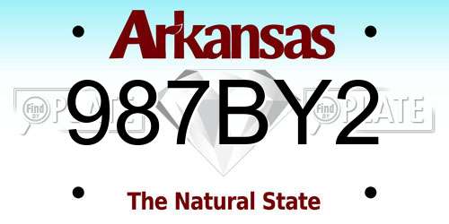 987BY2 Arkansas License Plate