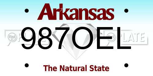 987OEL Arkansas License Plate