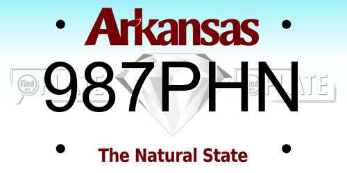 987PHN Arkansas License Plate