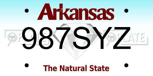 987SYZ Arkansas License Plate