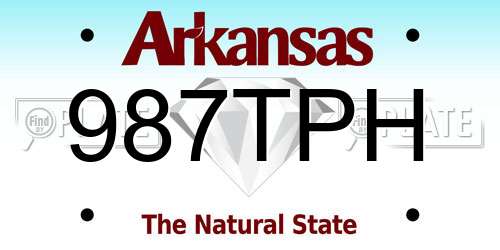 987TPH Arkansas License Plate