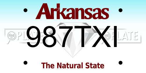 987TXI Arkansas License Plate