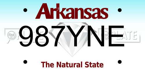 987YNE Arkansas License Plate