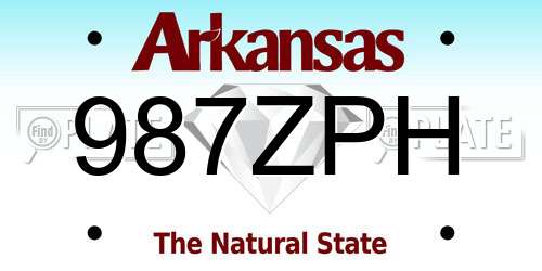 987ZPH Arkansas License Plate