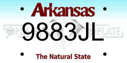 9883JL Arkansas License Plate