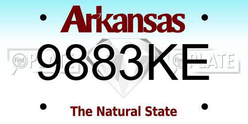 9883KE Arkansas License Plate